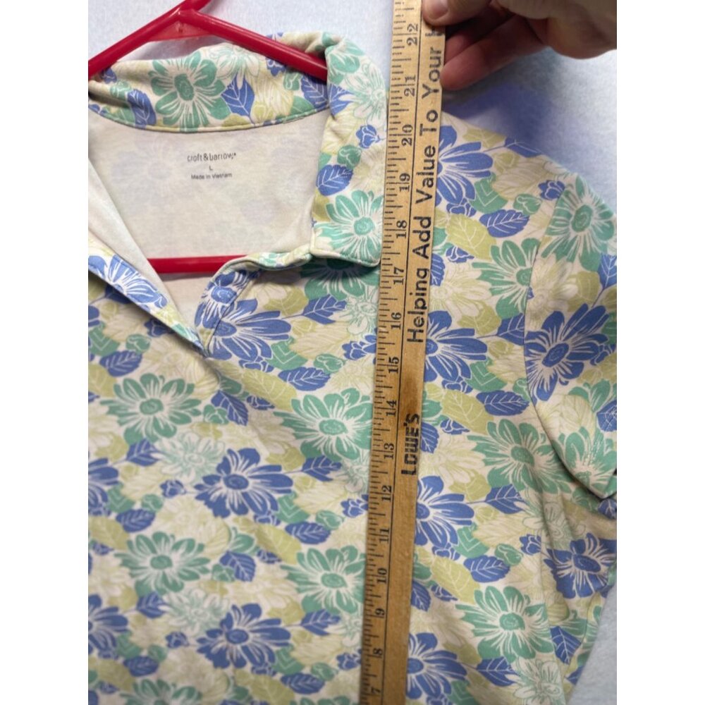 Croft & Barrow Sleeveless Floral Print Top Blouse Polo Style Women's Large - Picture 6 of 9